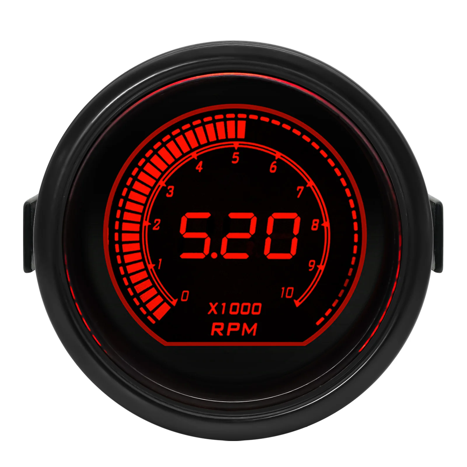 

52mm Car Tachometer 0~10000 RPM Meter 12V 2 Colors Red Blue Universal Auto Digital Tachometer Gauge tacometro LED Hour counter