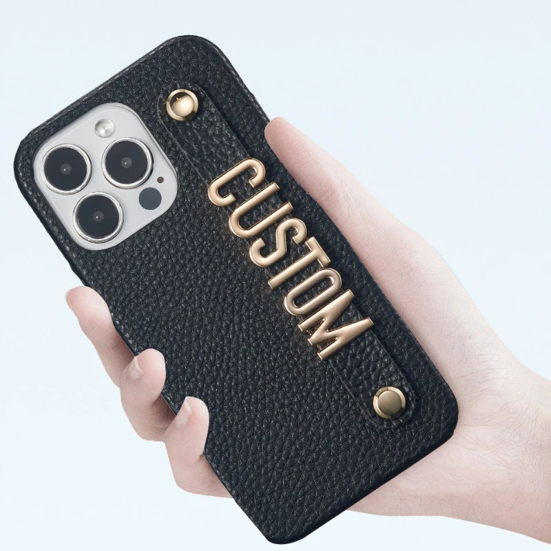 아이폰15 14 13 12 프로 맥스 15 14 플러스 13 12 미니 통기성 폰 케이스용 PU 가죽 맞춤형 개인 맞춤 문자 이름