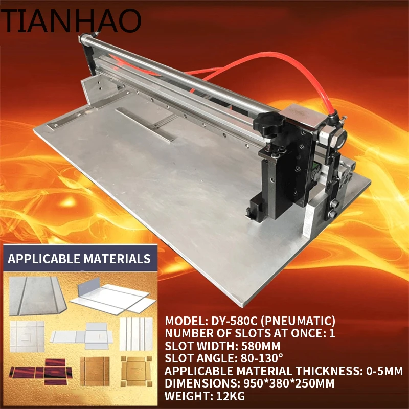 Tabletop Pneumatic Manual Sample Cutter Gift Box Gray Cardboard V-Groove Machine 80-130° Slotting
