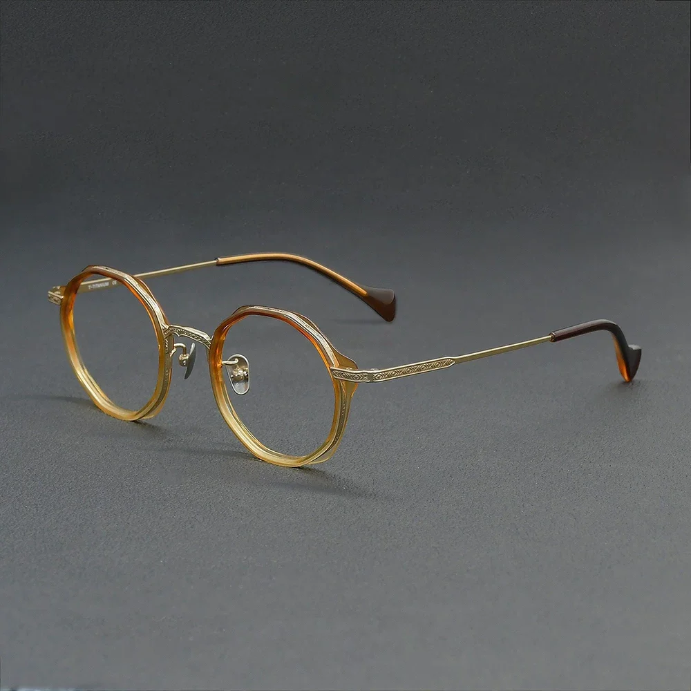Retro round eyeglass frame 0TW6007 ultra light pure titanium eyeglass frame can be paired with prescription glasses