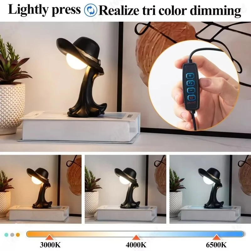 New LED High-end Straw Hat Bedroom Bedside Lamp USB Night Light Living Room Study Atmosphere Decoration Lighting Fixture