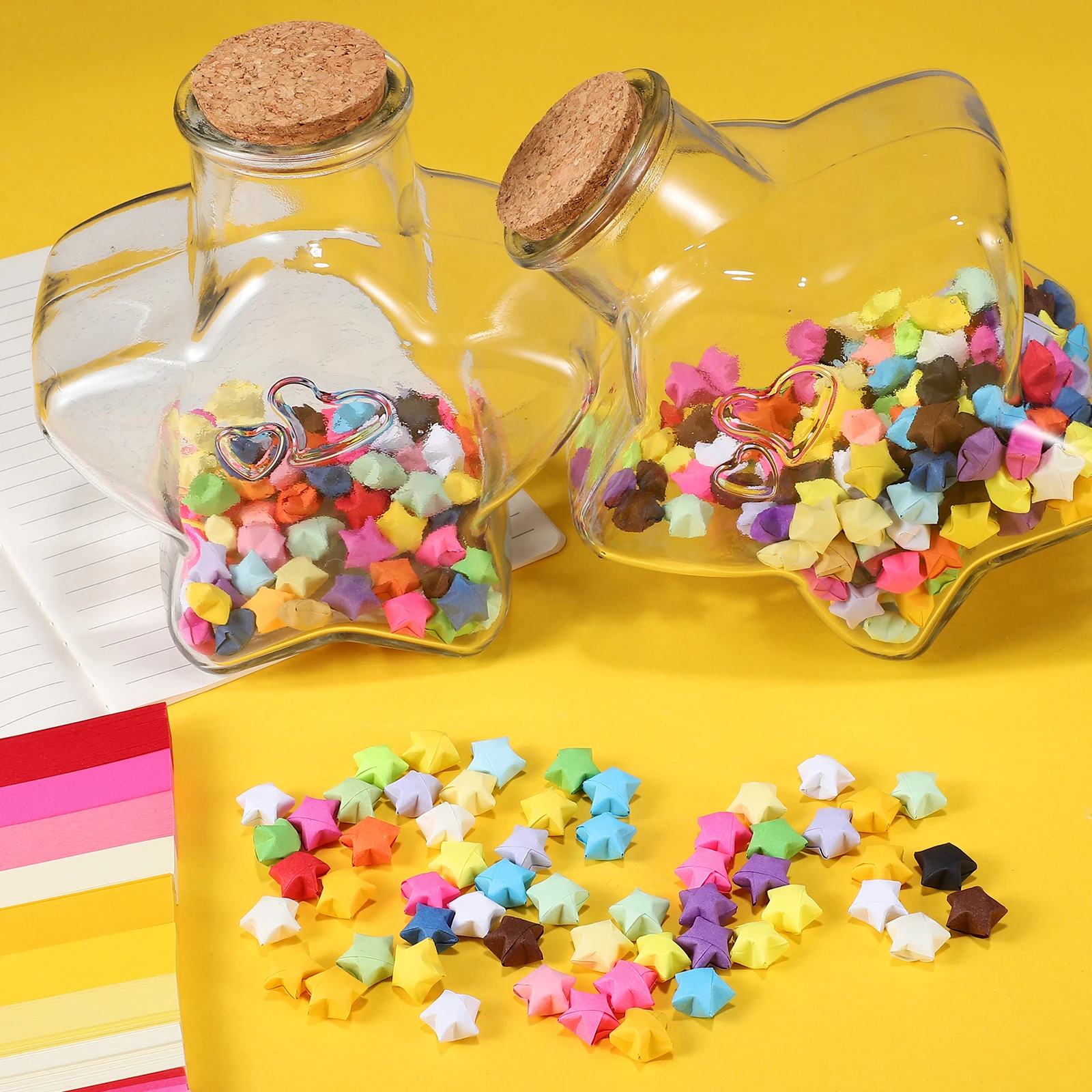 

540 Papers Wishing Bottle Blue Gradient Stars Craft Supplies Birthday Gifts Glass Jars Room Accessories Storage Containers