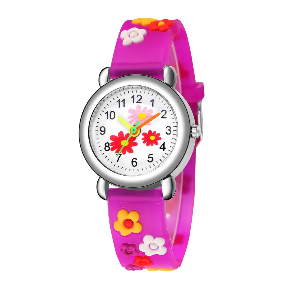 

cute sweet flower pattern silicone band Children's cartoon watch