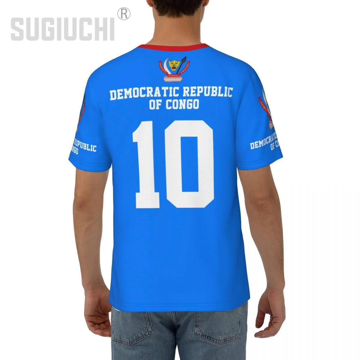 للجنسين الأمة تي شيرت جمهورية الكونغو الديمقراطية العلم تي شيرت جيرسي للرجال النساء كرة القدم مشجعي كرة القدم الهدايا ملابس مخصصة #3