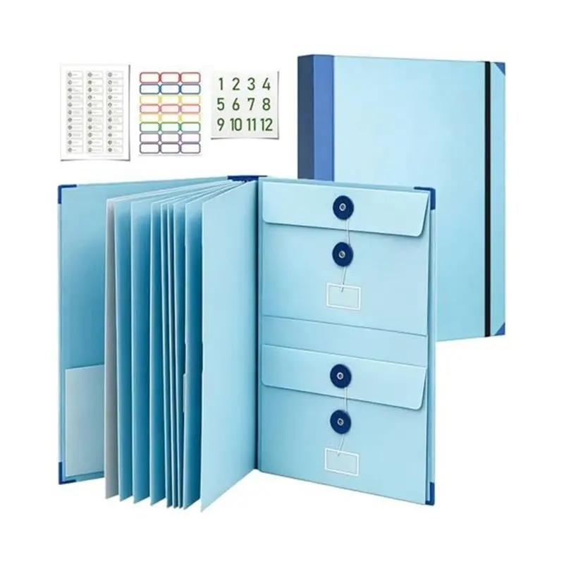 X64A-Expanding Folders File For Important For Documents, Bound Organizer For Papers, Passports Birth Certificates