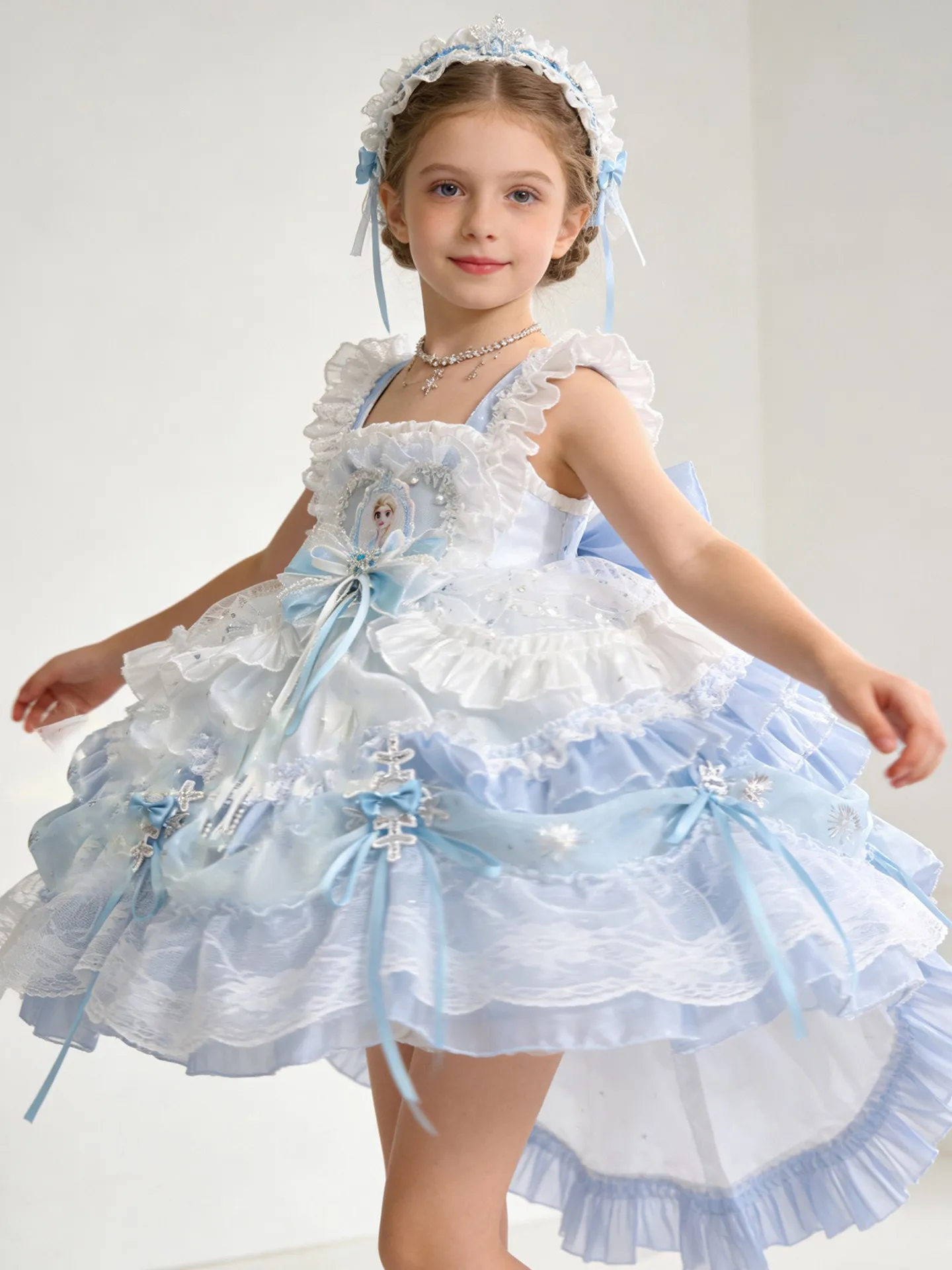 Blumenmädchen Tutu-Kleid Mädchen Lolita Prinzessin Hochzeitskleid Mädchen Windkleid Kinder Tanz Party Hochzeit Boutique Qualität Kostüm – Detail 4