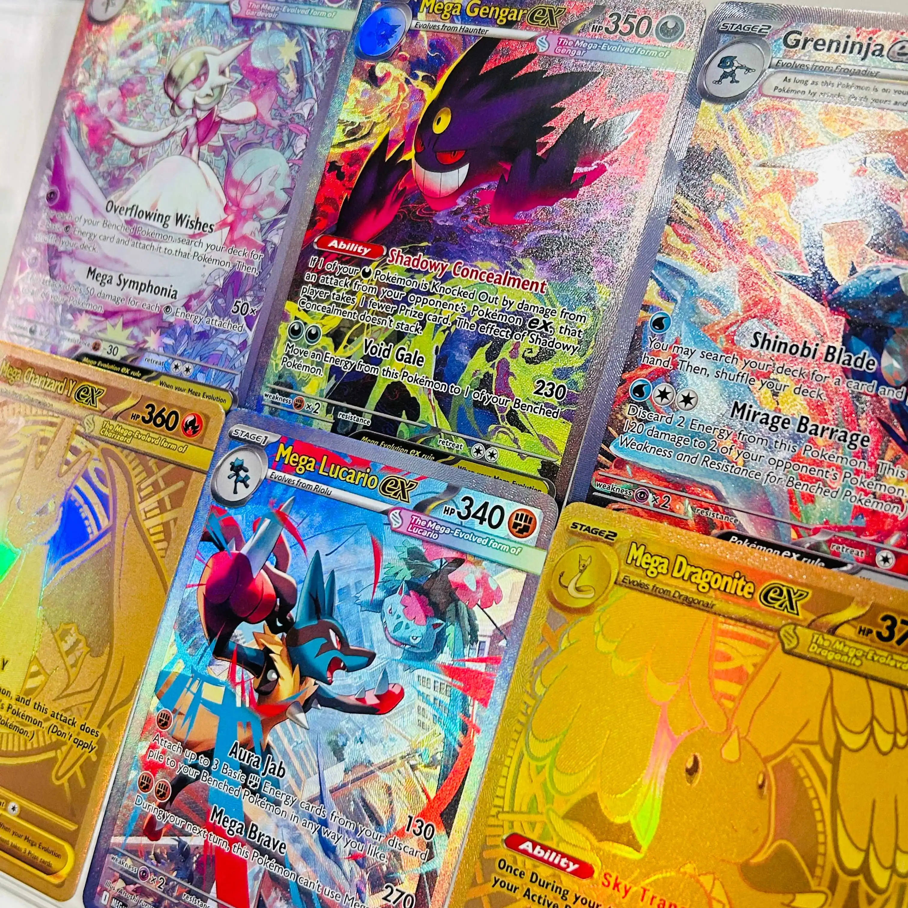 Englische Version Mega Lucario ex 179/132 DIY Holografische Texturkarte, Perfekter Zustand Premium Anime Sammelkarte – Detail 5