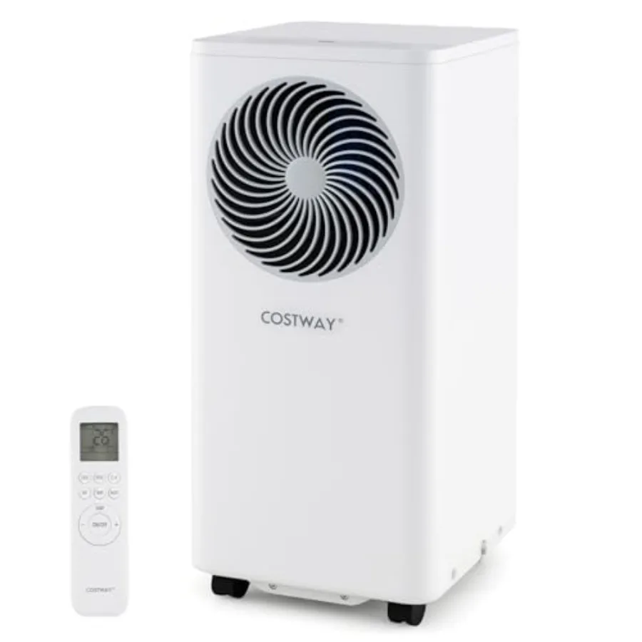 

Portable air conditioner for home use, ABS plastic, white, 8200 BTU cooling with 3-in-1 function, 24H timer, sleep mode, remote