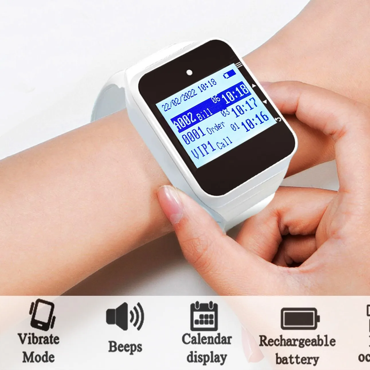 Wrist Waiter Call Watch Pager Restaurant Guest Table Button Smart Service Caller Wireless Watch Paging System