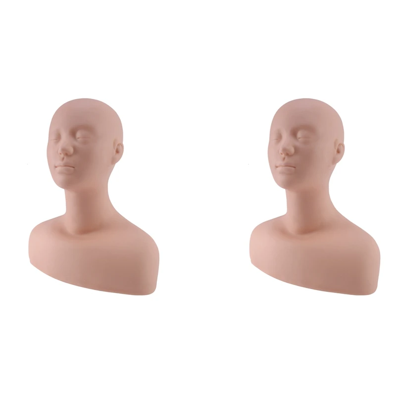 

AAAU-2X профессиональный силиконовый манекен для упражнений на голову и плечах для наращивания макияжа, упражнений для наращивания ресниц и массажа