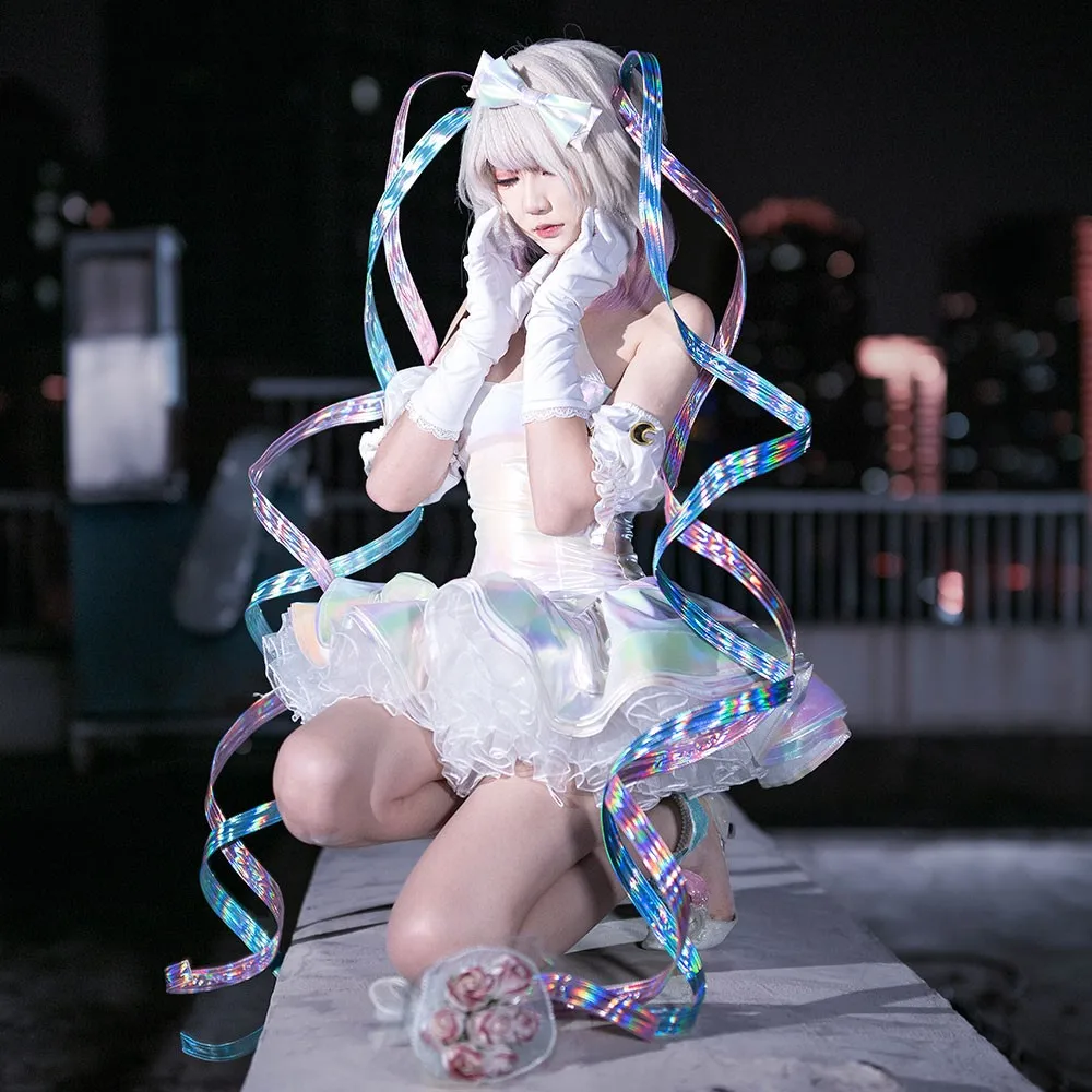 NEEDY GIRL OVERDOSE KAngel Cosplay Streamer Sobrecarga Lolita Vestido 2o Aniversário Roupa Mulheres Saias Laser Peruca de Fita