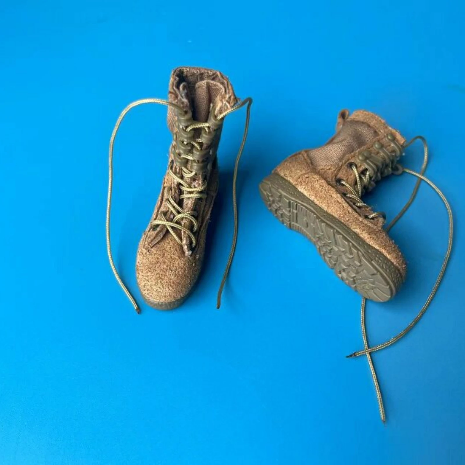1:6 Soldier Boots Suede-Like Finish Soldier Figure Boots Miniature Footwear Stitched Construction Fashion Item Wear-Resistant