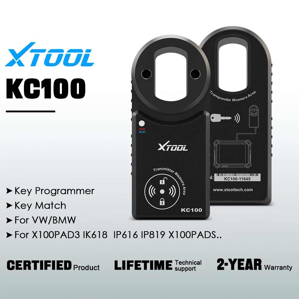 XTOOL KC100 Key Programming Tool For MBQ Key Match Auto Key Programmer For VW For BMW For X100PAD3 IK618  IP616 IP819 X100PADS