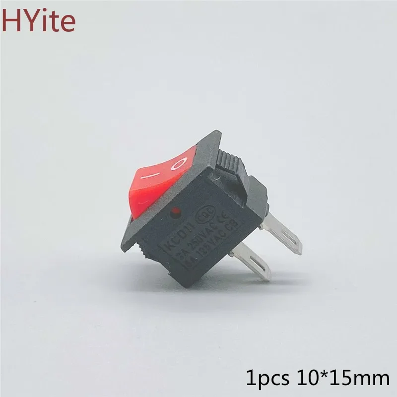 1pcs 10*15mm 2PIN ON/OFF Boat Rocker Switch 3A 250VAC/6A 125VAC White Red Blac