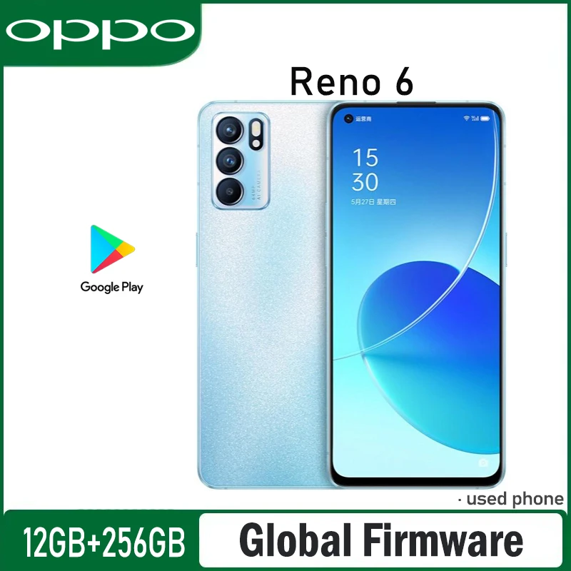 OPPO Reno 6 5G Smartphone Global firmware Rear camera 64MP12GB 256GB 4300mAh battery reno ace used phone