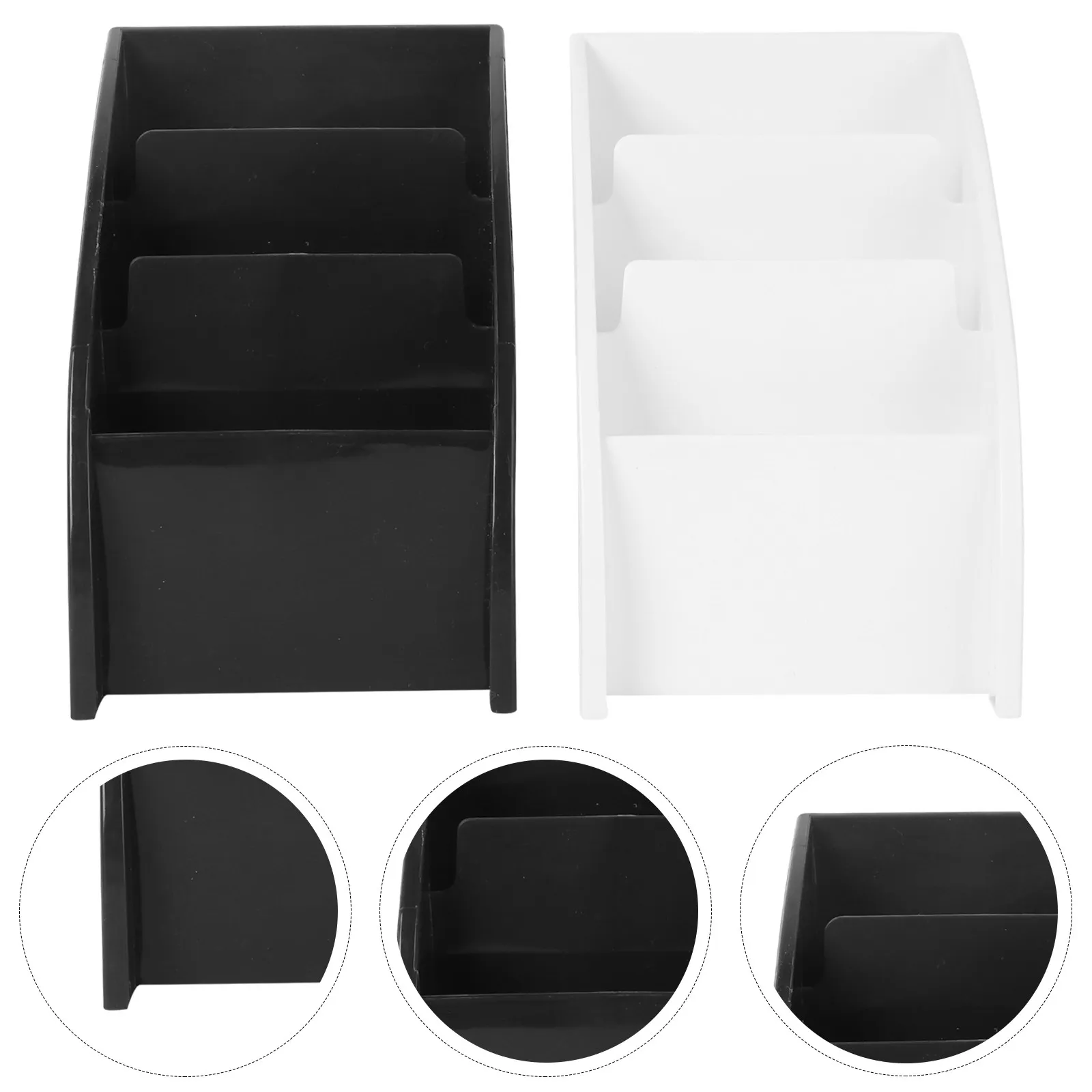 

2Pcs Remote Control Storage Box Plastic Desktop Organizer Black White Office Table Organizer Pen Phone Holder Space Saving Home