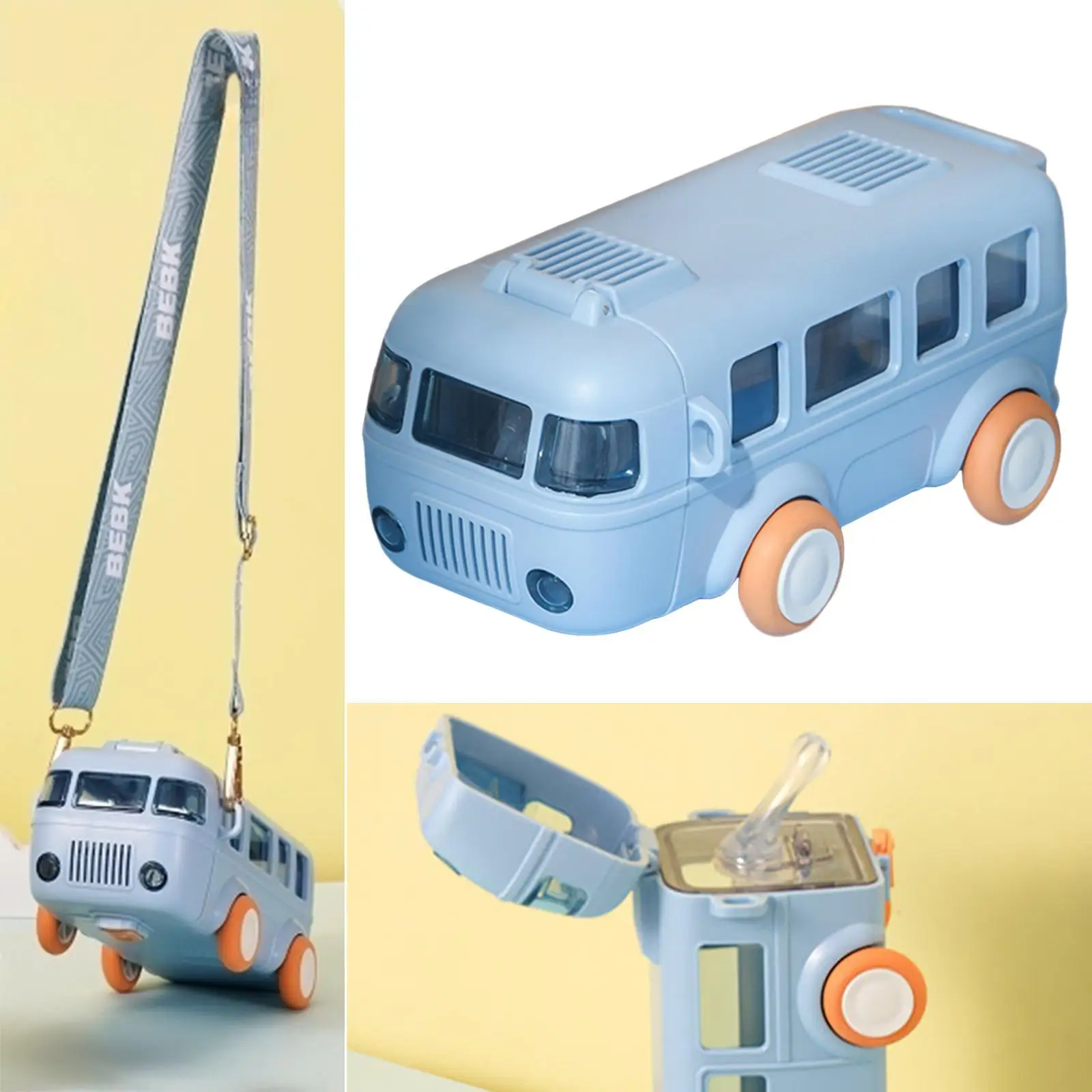 Kawaii Water Bottles Girls Drinking Bottle Kids Toy Bus Water Cups for Kids