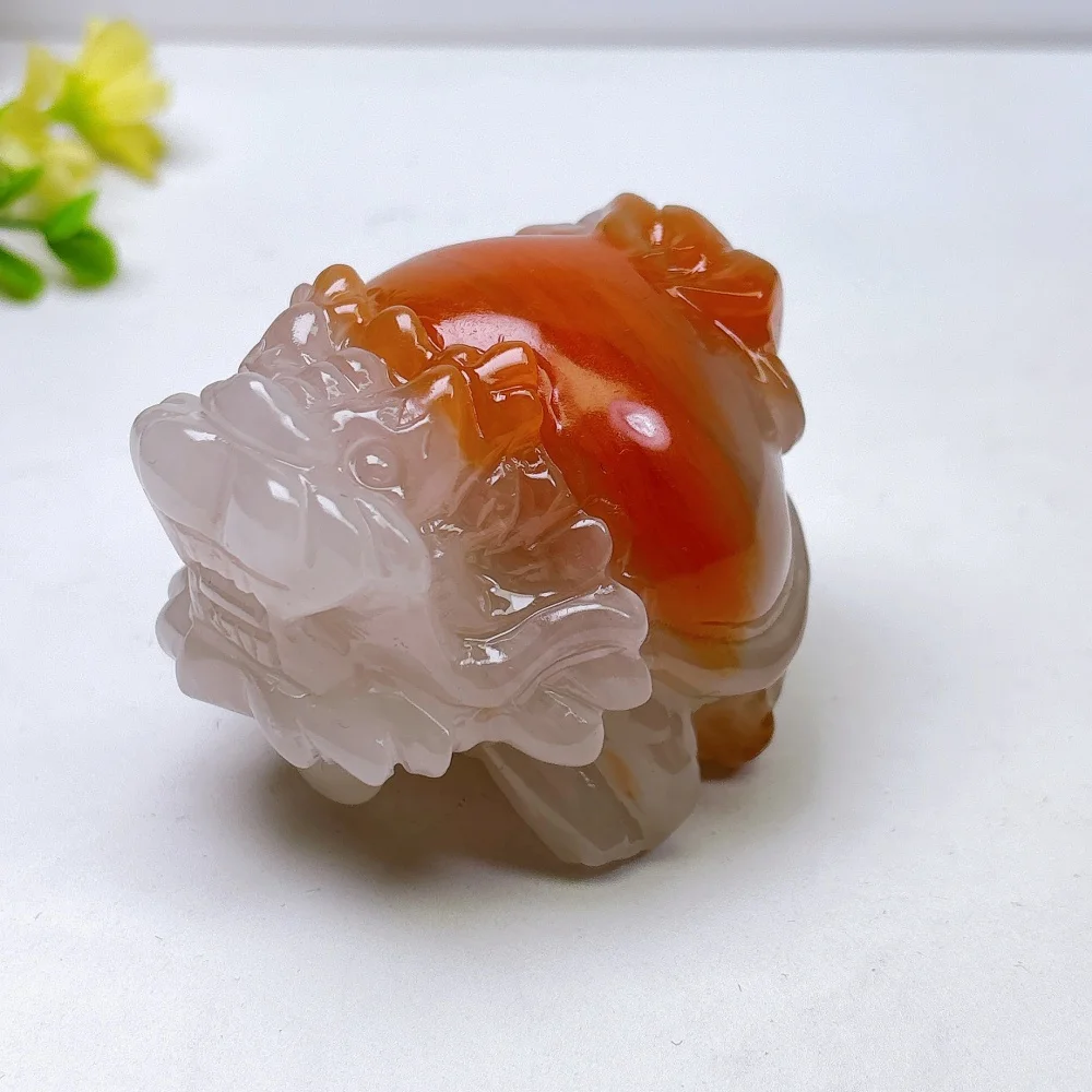 Natural Xiuyan Jade Dragon Figurine Hand Carved Gemstone Dragon Statue With Colorful Guitar Home Decor Reiki Healing Gift
