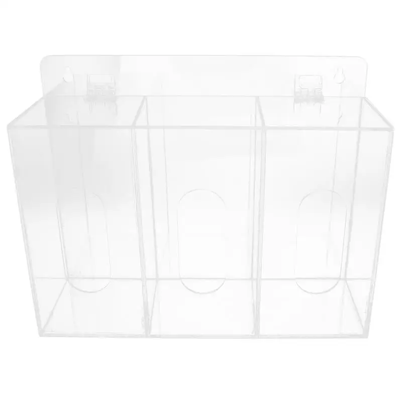 

2/3 Grids Mask Storage Box Acrylic Disposable Glove Holder Mask Dispenser Wall Mounted Tissue Case Organizer