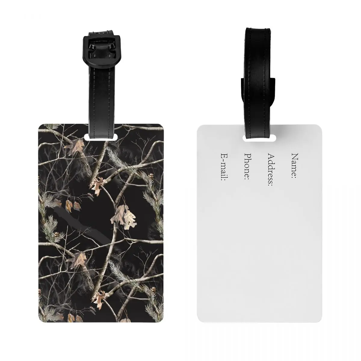 Custom Real Tree Camouflage Camo Pattern Luggage Tag With Name Card Privacy Cover ID Label for Travel Bag Suitcase