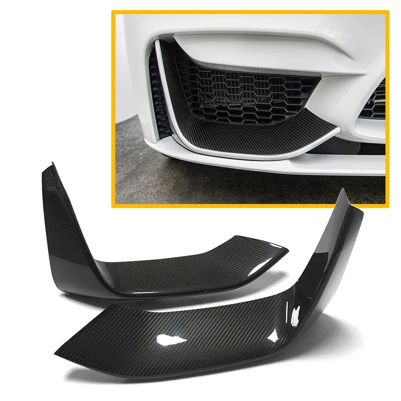 2 PCS Car-Styling Carbon Fiber Front Bumper Lip Splitter Flap Cupwings for BMW 3 Series F80 M3 4 Series F82 F83 M4 2012-2018