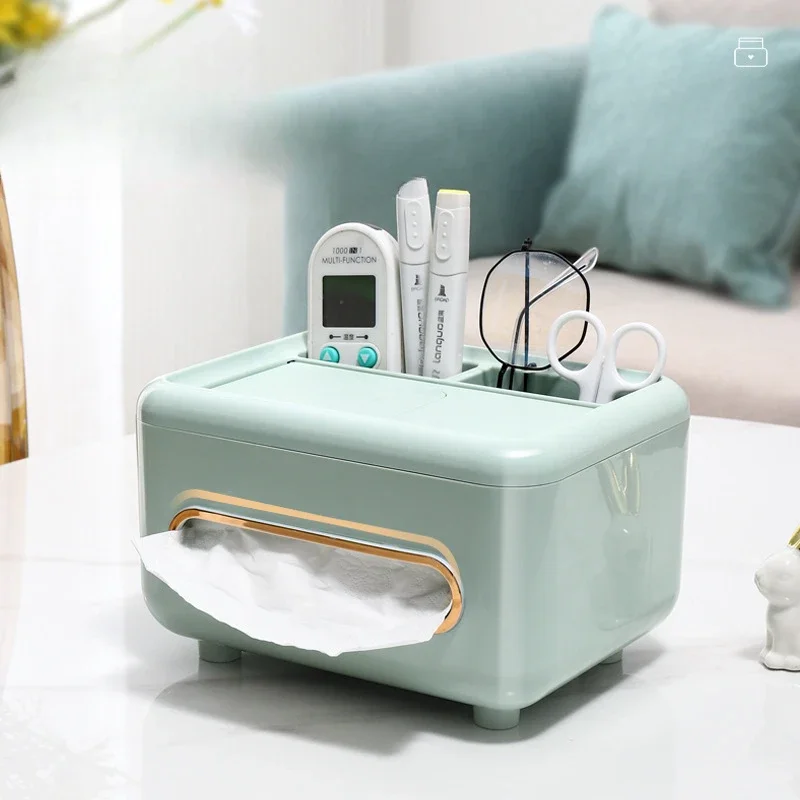 Tissue Box Napkin Holder Remote Control Storage Desk Organizer Office Multifunctional Sundries Ontainer Storage Home