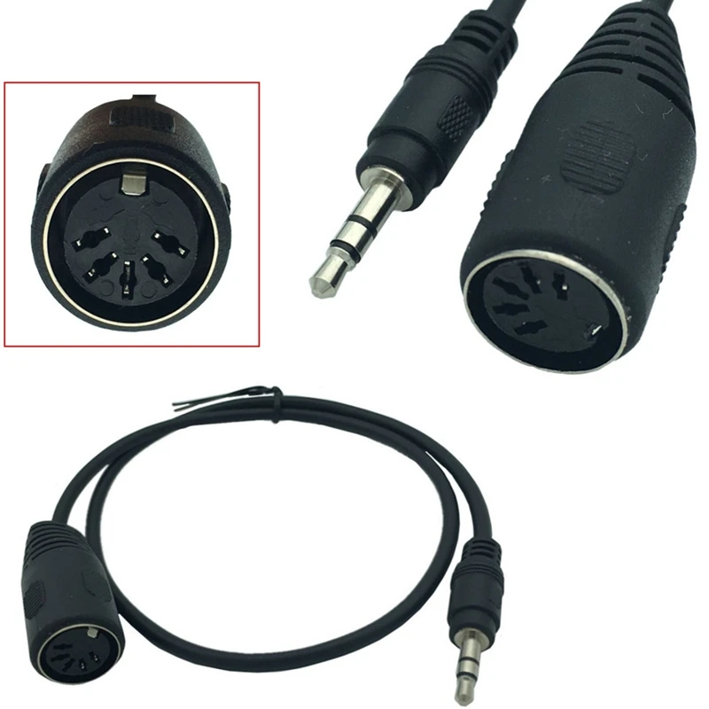 DIN to 3.5mm Cable, 50CM 5 Pin DIN Female to 3.5MM male SmartPhone AUX Headphone Stereo Jack Adapter Input Cable  0.5