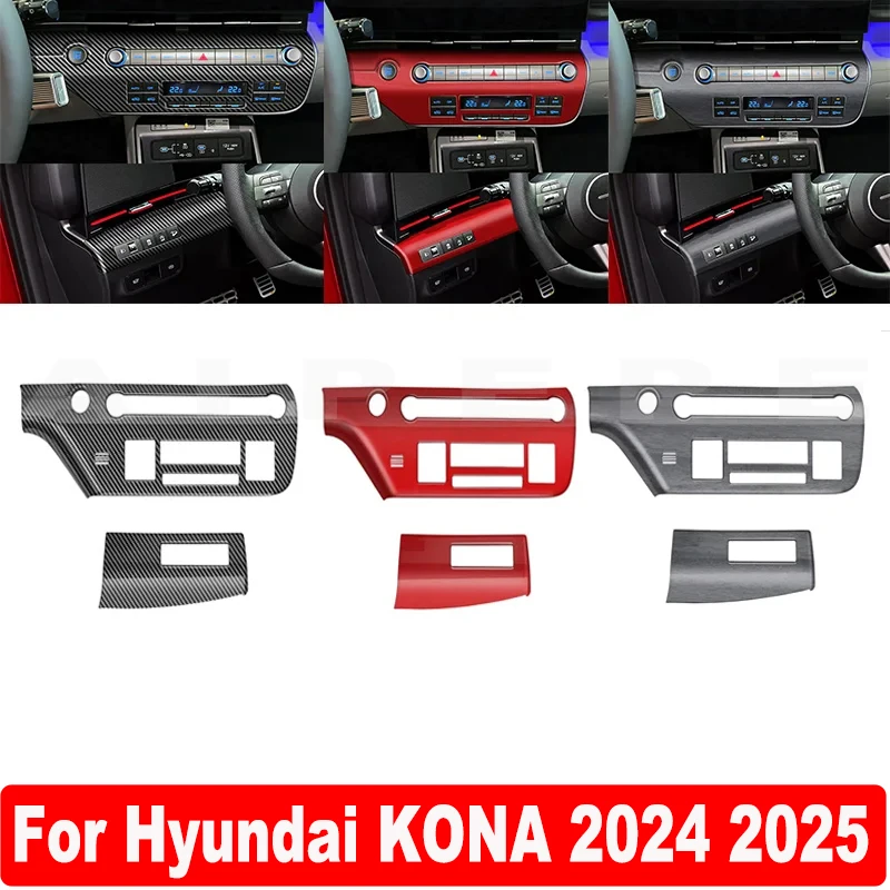 

For Hyundai KONA 2024 2025 ABS Front Dashboard Accessories Center Control Panel Air Switch Cover Trim Decoration Accessories