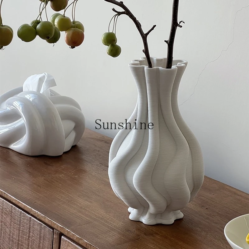 

3D printing white ceramic vase creative home jewelry ornament zen niche