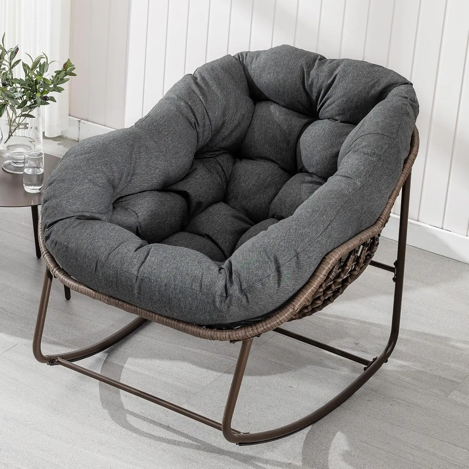 Oversized Papasan Rocking Chair, Outdoor Luxury Comfy Patio Chair, Customized