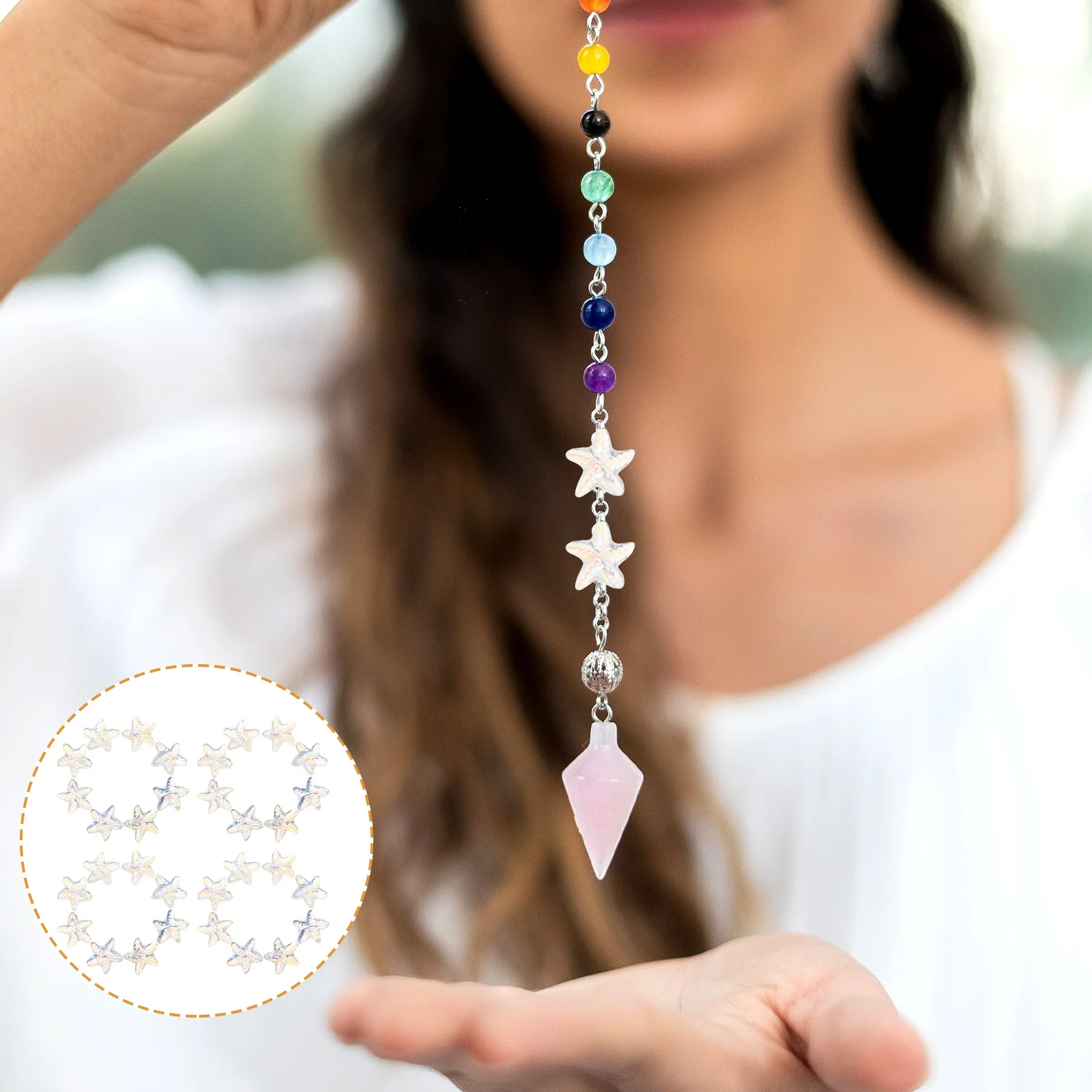 

IWOWHERO 100pcs Handmade Glass Beads for Jewelry Making Craft Supplies Charms Loose Spacers Necklace Bracelet Materials