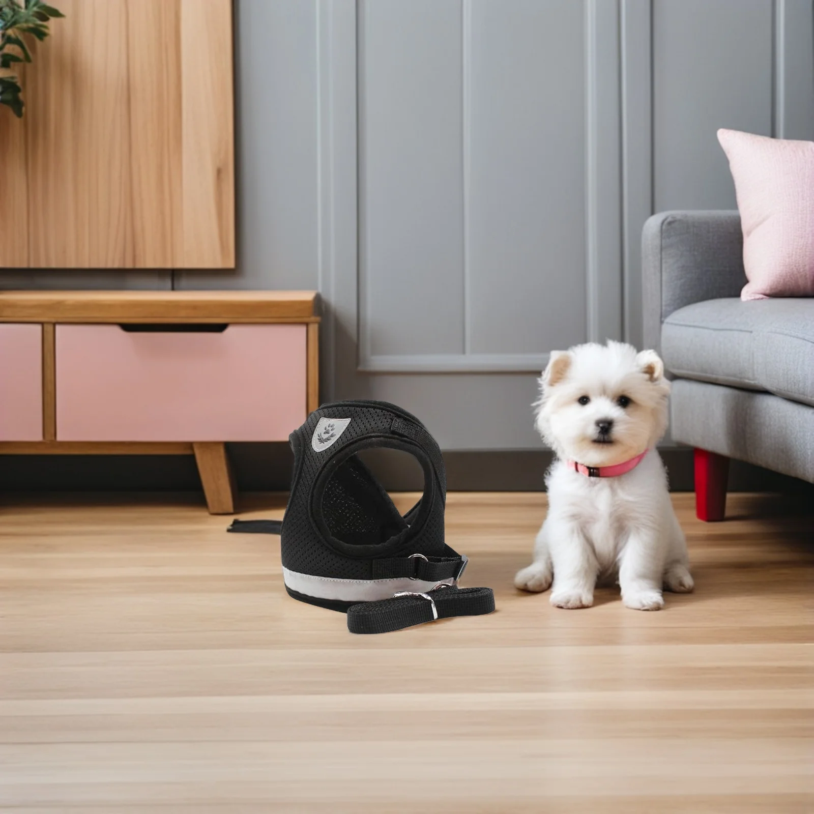 

1Set Adjustable Escape Proof Cat Harness and Leash Set Pet Breathable Mesh Vest Reflective Strip Comfort Outdoor Training