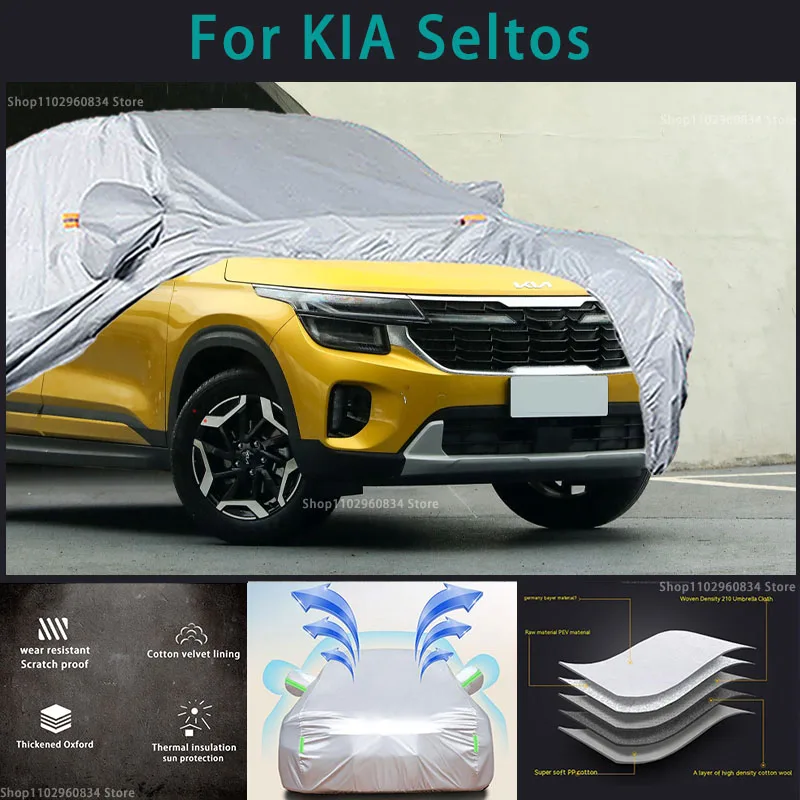 For Kia Seltos 210T Full Car Covers Outdoor Sun uv protection Dust Rain Snow Protective Auto Protective  cover