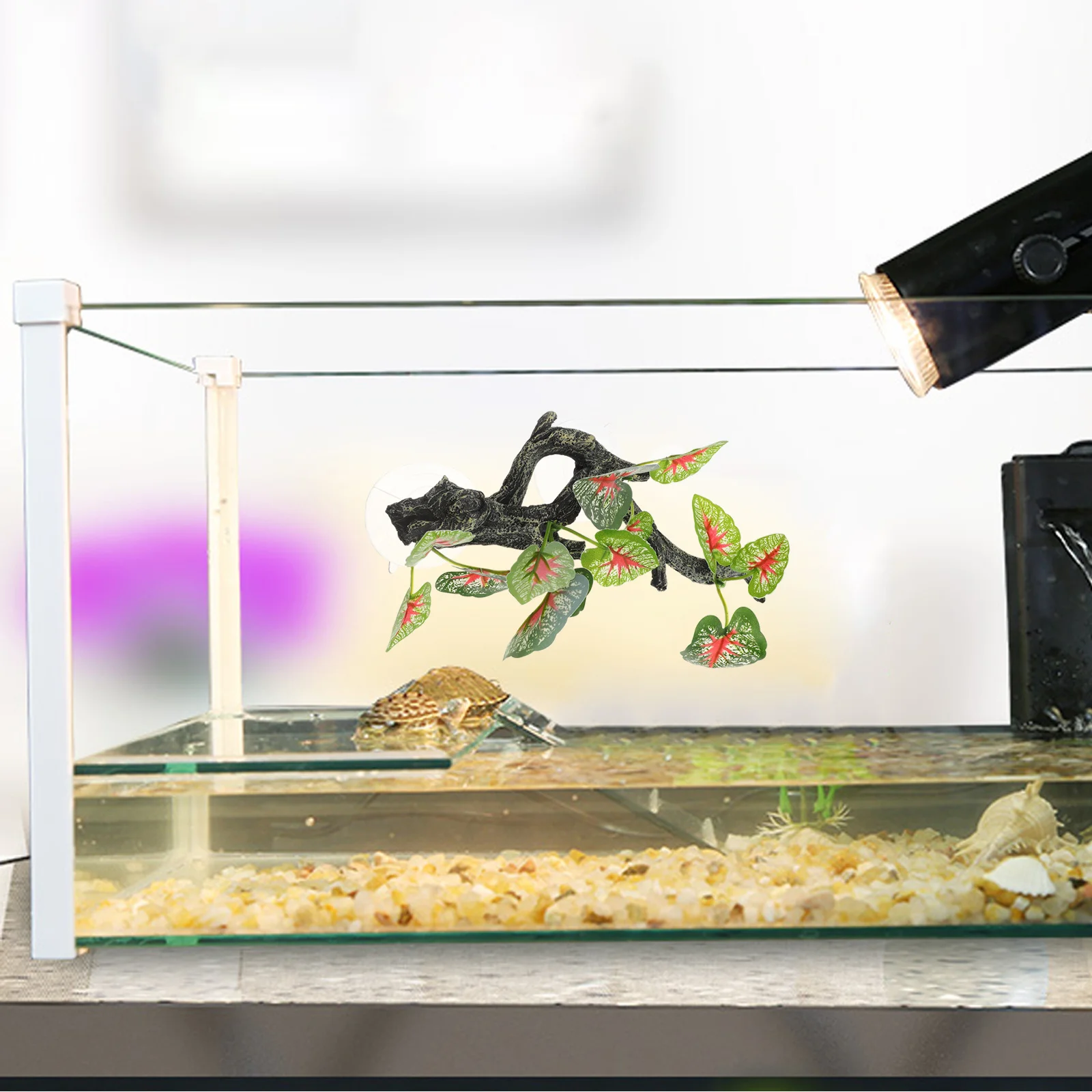 

Realistic Reptile Terrarium Decoration Faux Plant Resin Vine Driftwood Simulation Artificial Amphibian Habitat Supply