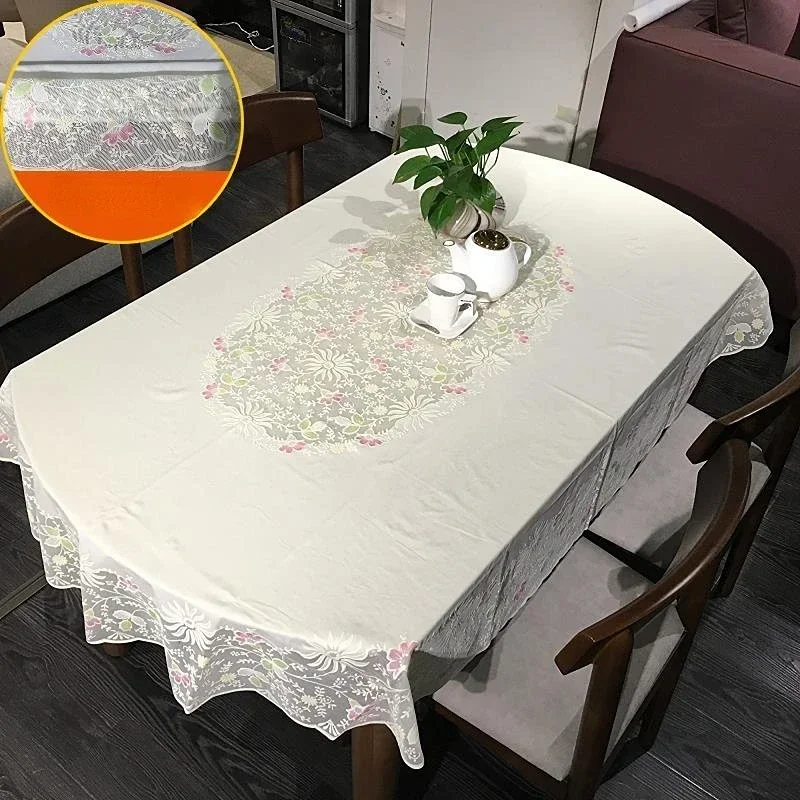 Tablecloth Oval 180cm Floral Printed Waterproof Pvc Table Cover Elegant Europe Style Oilproof Table Cloth for Home Table Daliy