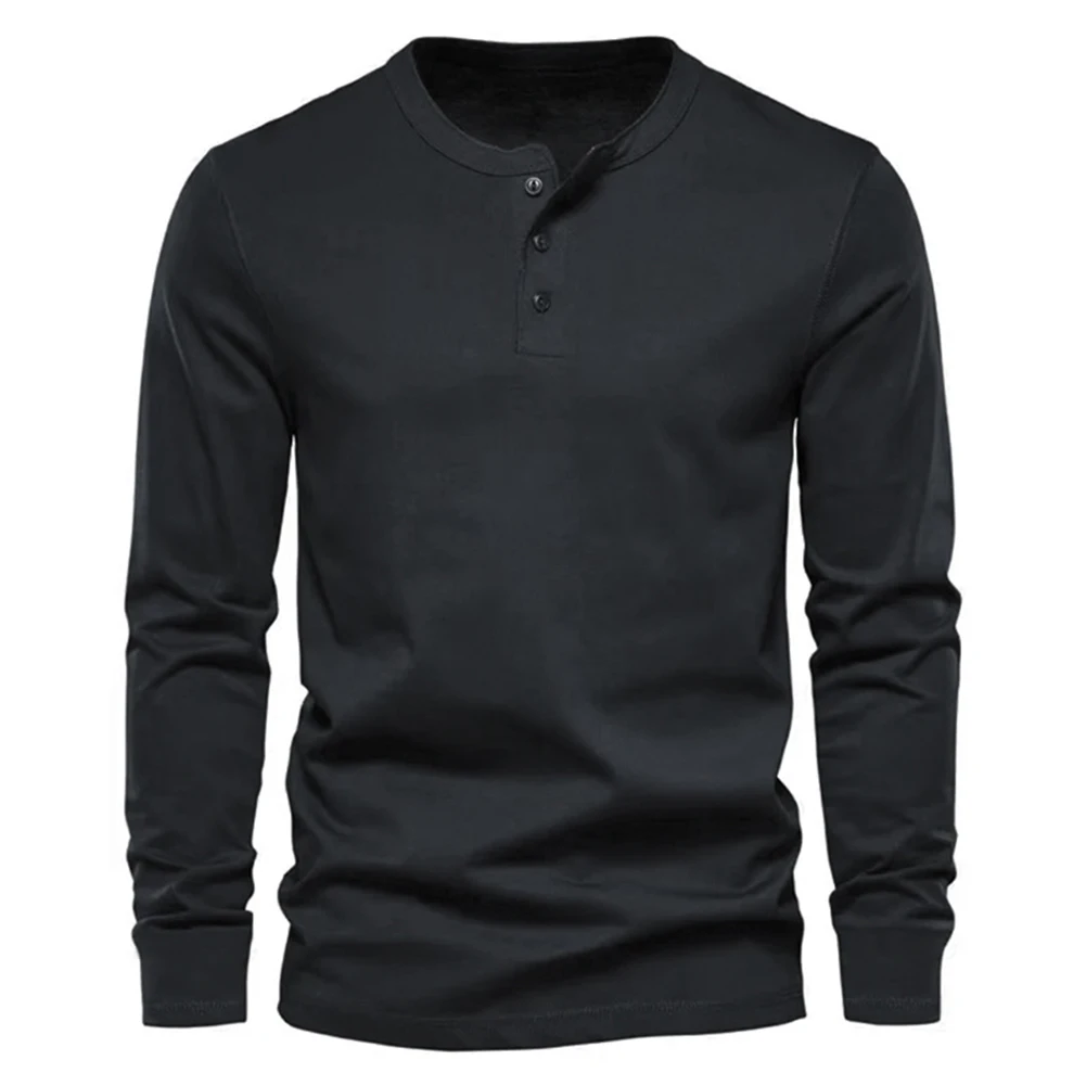 Top T Shirt Casual Crew Neck Formal Gildan Henley Shirt LONG SLEEVE Preshrunk Long Sleeve Loose Slim Fit