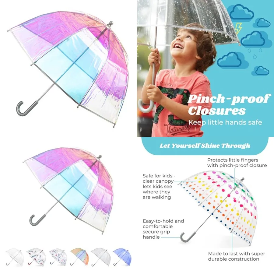 

Pinch Proof Bubble Umbrella with Enhanced Visibility