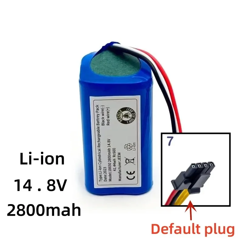 Customizable link head 4S1P 14.8V 2800mAh large capacity sweeping robot rechargeable Li-ion battery, vacuum cleaner battery