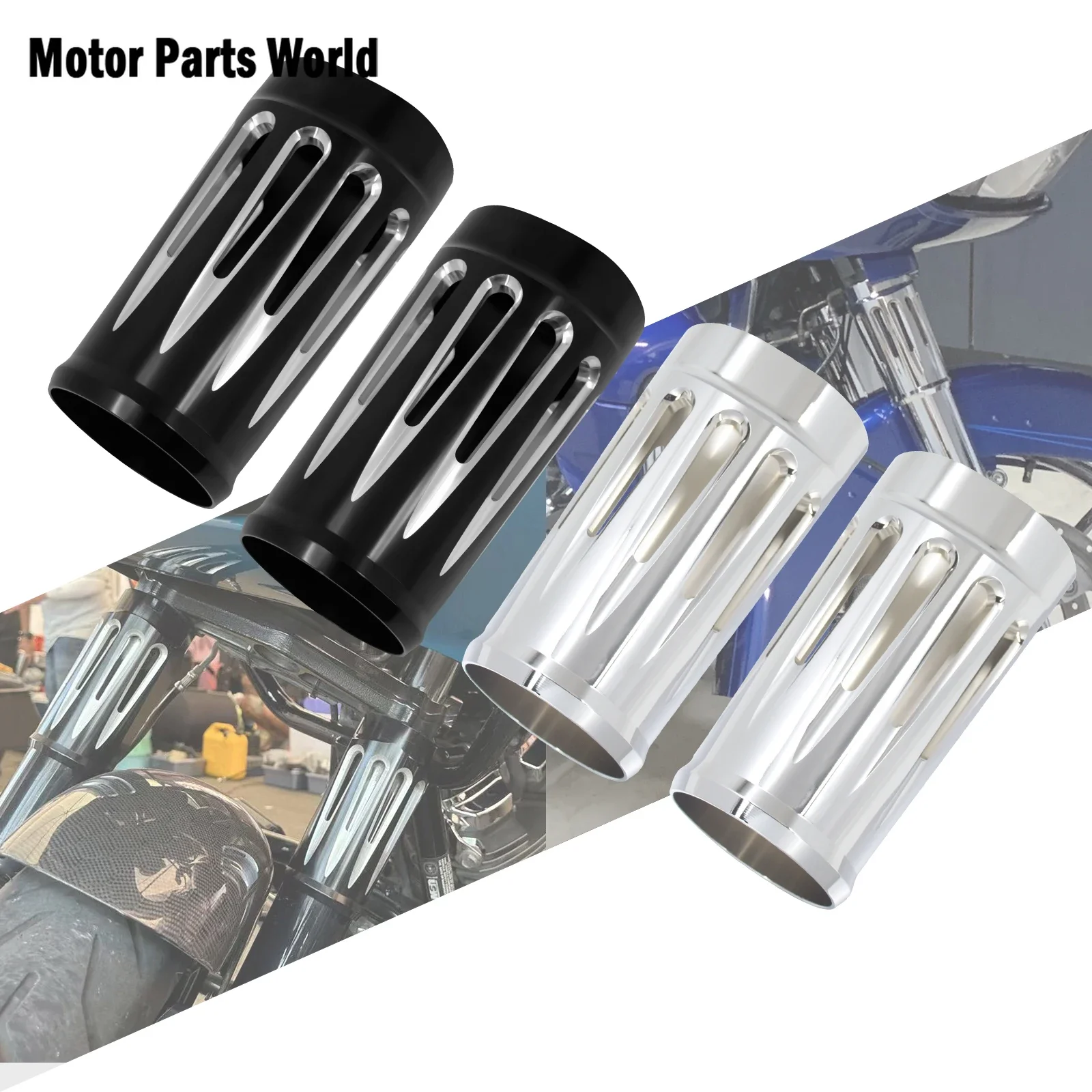 

Motorcycle Front Fork Shock Slider Cover Absorber Boot Covers For Harley Touring Street Electra Glide Road King FLHTK 1980-2025