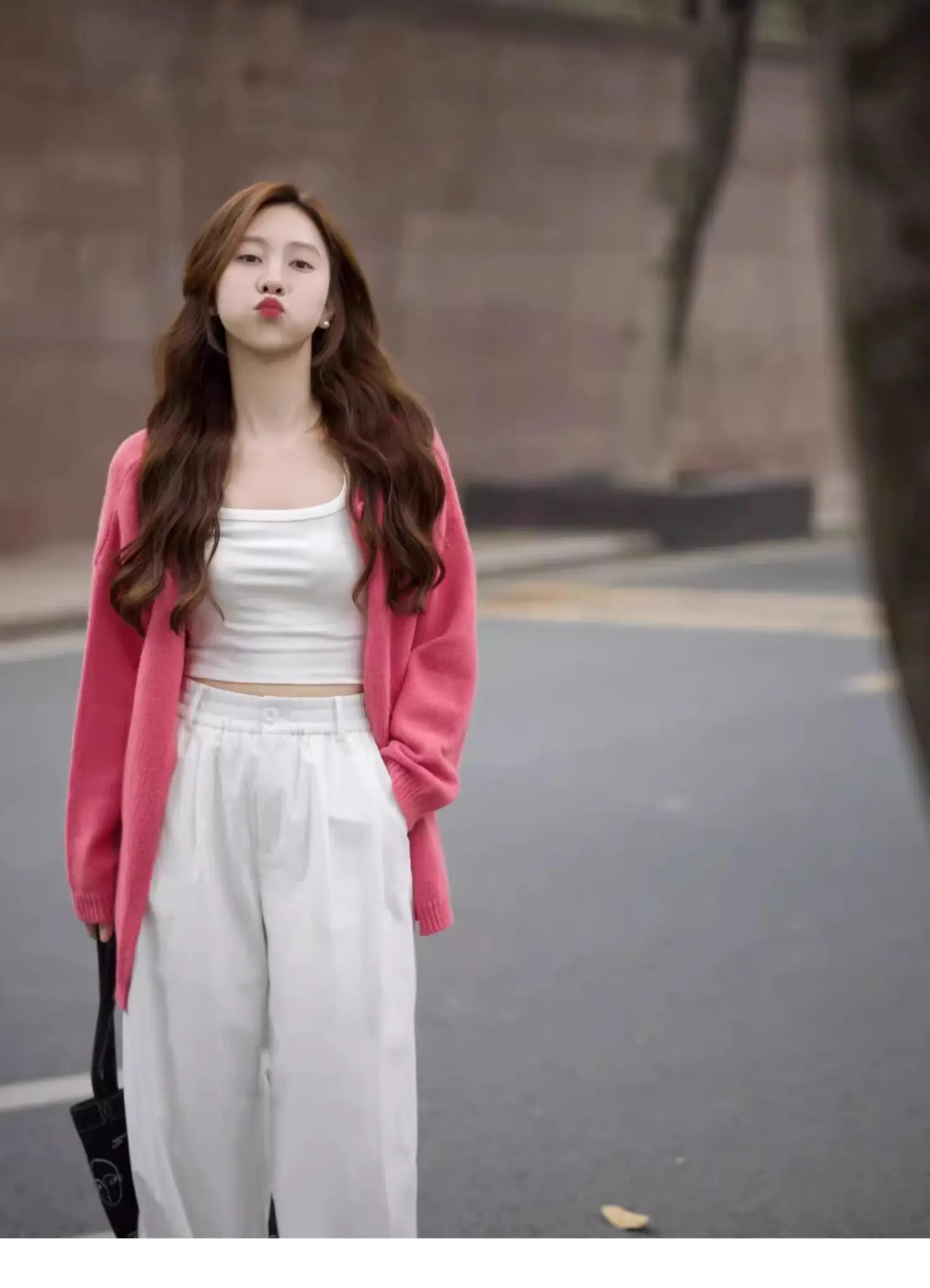 

Женский кардиган из 100% шерсти Merino, свободный осенне-зимний повседневный модный розовый вязаный кашемировый свитер