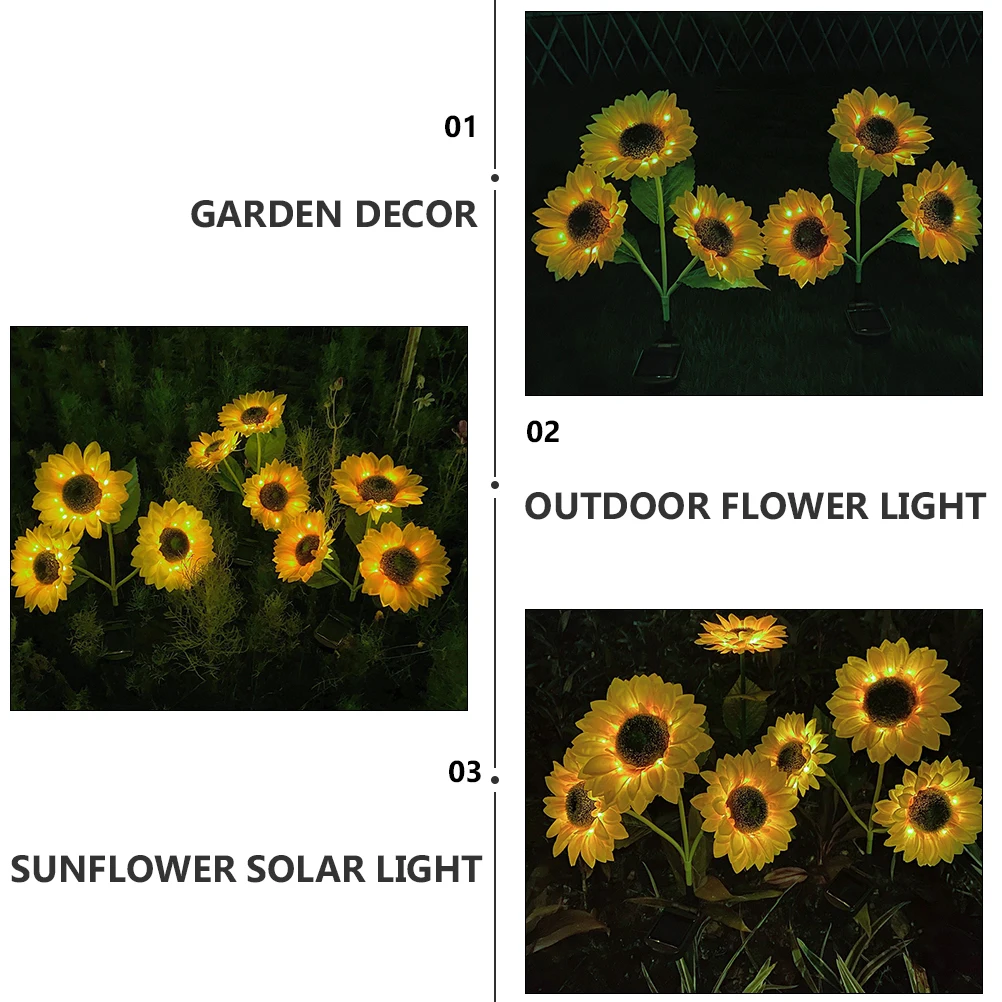 

1pc Simulated Sunflower Solar Light Outdoor Garden Decorative Bright Led Lawn Light For Yard Landscape Sunflower Shape Solar