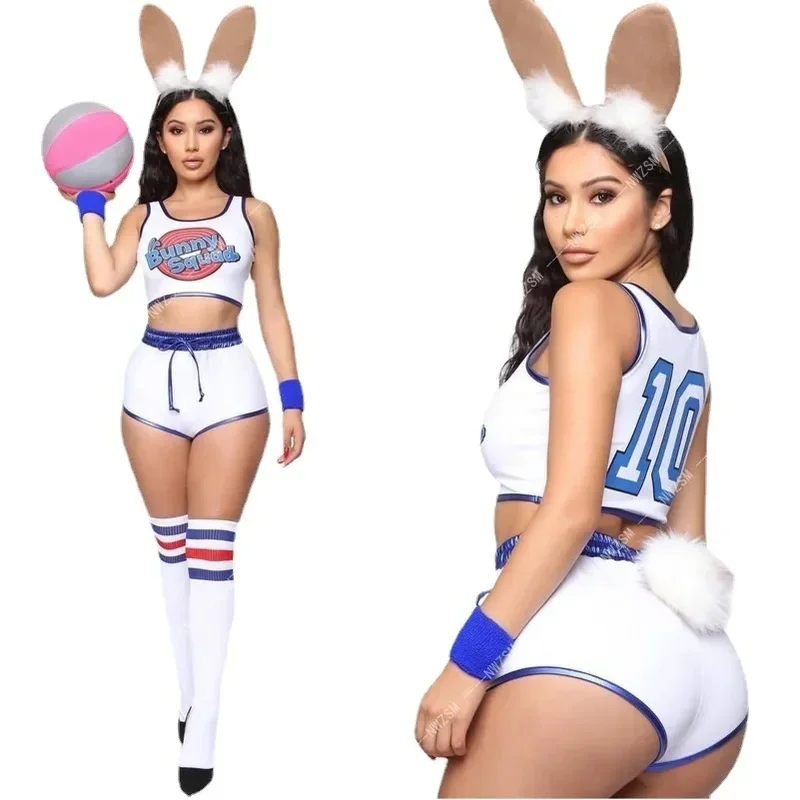 Disfraz de cosplay de Lola Bunny, el conejo espacial de CHIOS. Disfraz de conejo para Halloween, fiestas y carnavales. Ropa de fiesta para mujer. CHIOS.