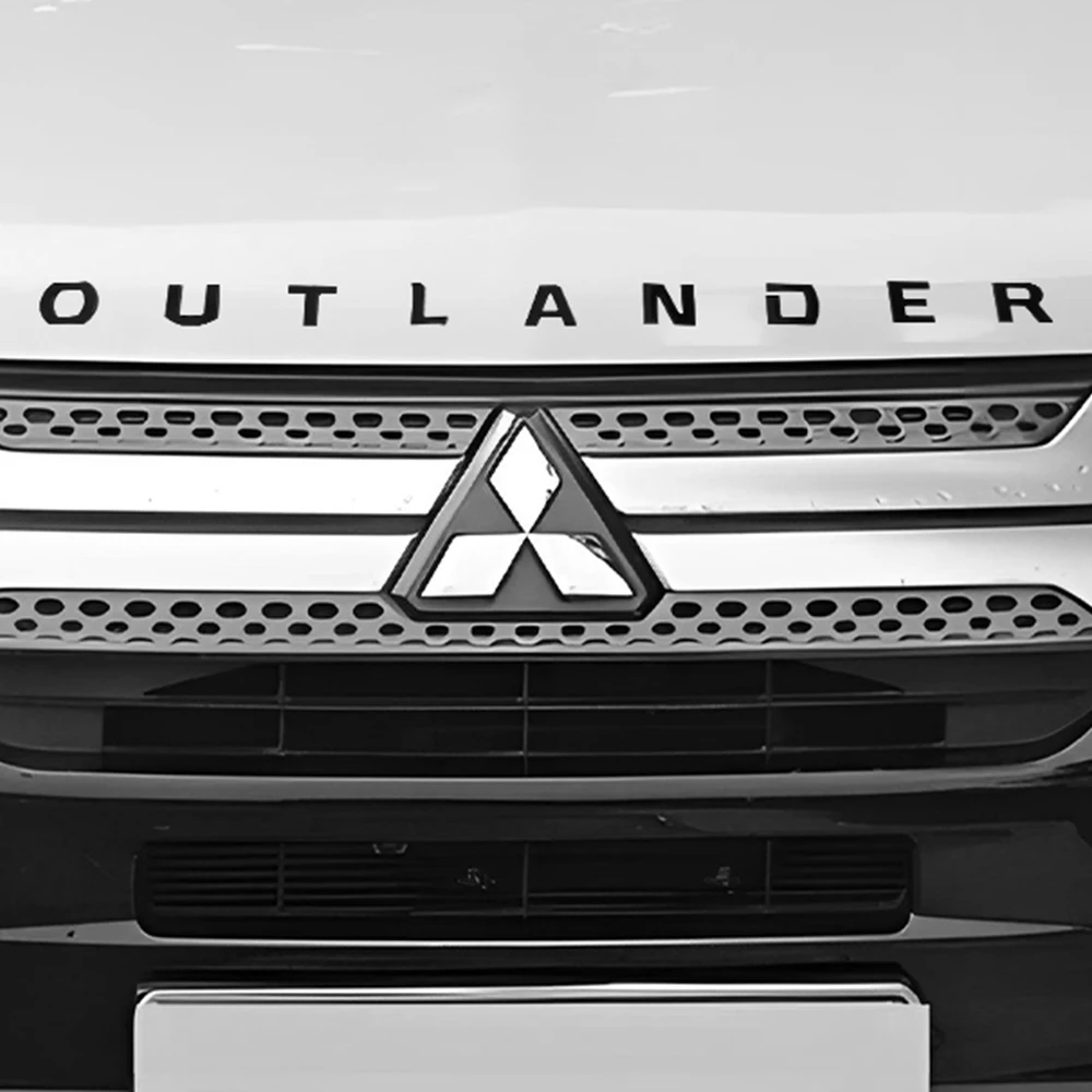 

Для Mitsubishi 13-19 Outlander буквы значок на капот передняя эмблема капота 3D наклейки из АБС-пластика хромированный черный аксессуары для стайлинга автомобилей