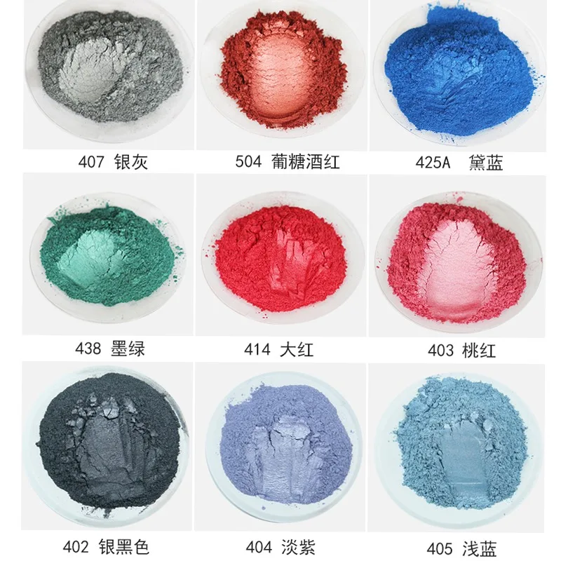 Colorful pearl mica powder paint, coating, dyeing pigment painting, wall DIY decoration dust,10g/bag