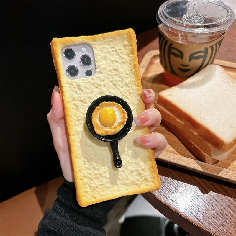 

Silicone 3D Toast Bread Phone Case Egg Holder Huawei Nova11 9 10 8 7 P70 P60 P50 P40 Mate60 50 40 30 Honor50, 60, 70, 80, 90 Pro