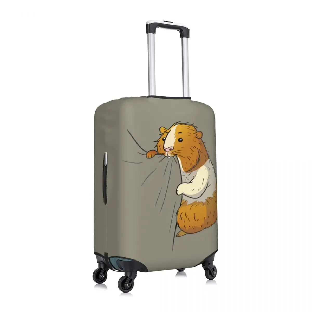 Custom Guinea Pig Hungry Nabbling Pet Owner Luggage Cover Protector Funny Animal Travel Suitcase Protective Cover for 18-32 Inch