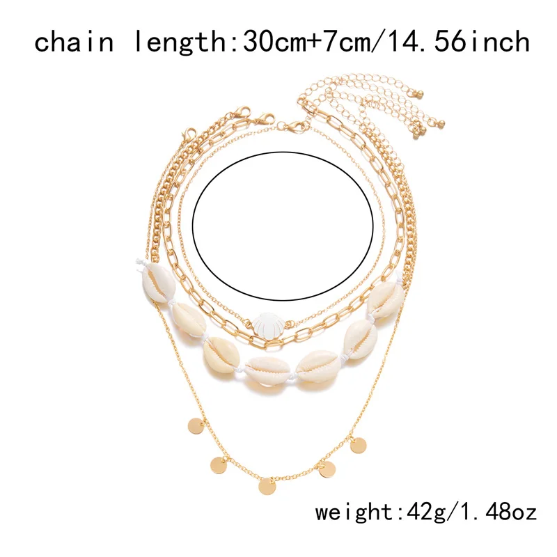 Modische Unregelmäßige Imitationsperlen-Muschelkette für Frauen, Übertriebener Metall-Seestern-Anhänger, Bohemian-Schmuck Geschenke – Detail 7