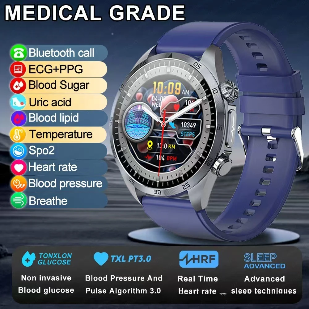 New JY Nursing Grade ECG+PPG Smart Watch Health Analysis Blood pressure Lipids Uric acid Wireless HD Call Smartwatch Men Women