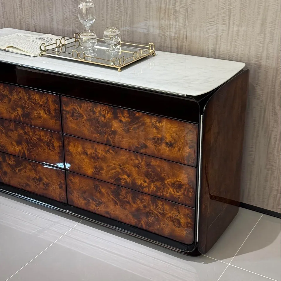 Painted dining side cabinet, Italian light luxury entrance cabinet, entry and door storage 4