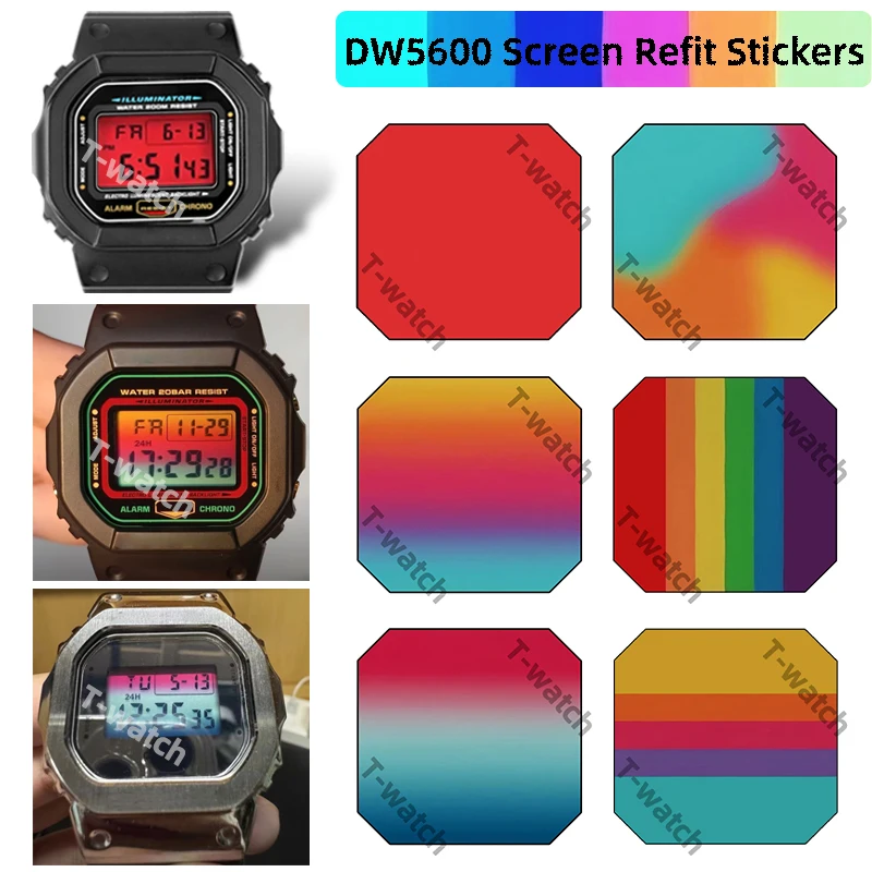 

Наклейка для изменения цвета экрана для Casio DW5600 5610 GM5600 GMW-B5000, HD-пленка для изменения цвета экрана в стиле Ins, аксессуар для модификации.
